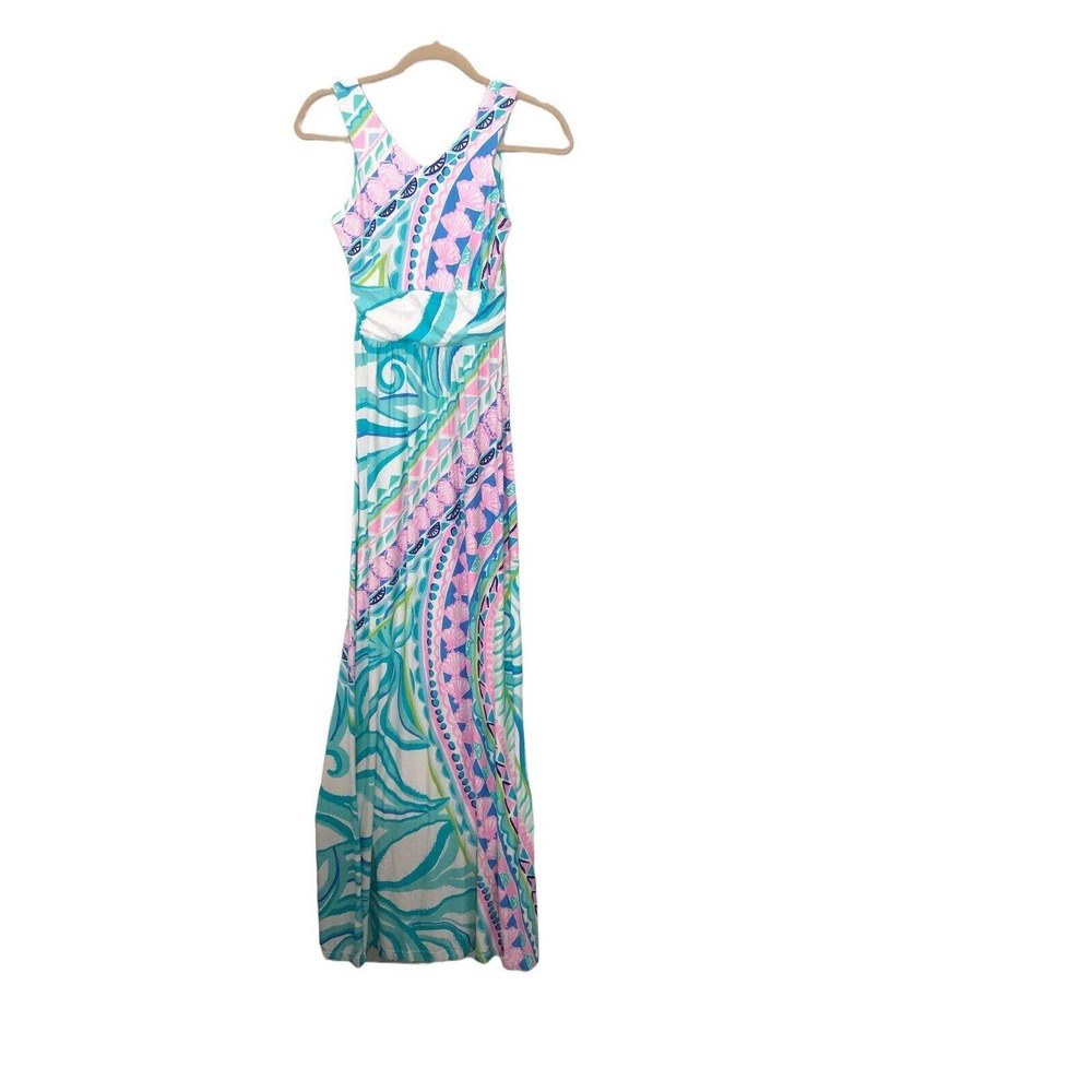 Lilly Pulitzer Dress Size XXS Marco Maxi Dress Multi Coco Island Engineered